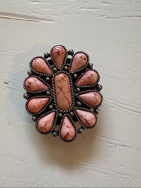 Pinkish Peach Stone Flower Cluster phone holder/stand
